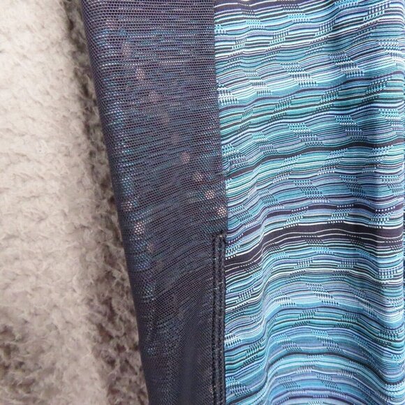 Lululemon Leggings measures as a 4 Stop At Nothing Crop Stripe Mesh Blue Black - Picture 4 of 10